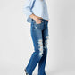 Judy Blue - Mid Rise Distressed Dad Jeans