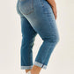 Judy Blue - Cool Denim With Cross Back Belt Loop Boyfriend Jeans