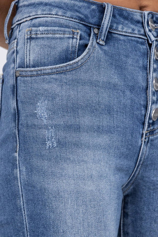 Risen - Misunderstood High-Rise Button Down Bootcut Denim Jeans