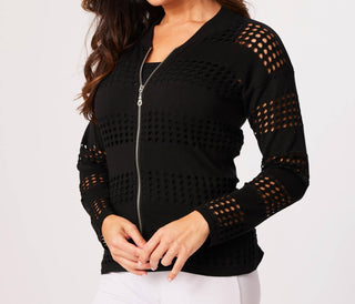 Angel Apparel - Crochet Zip Bomber Jacket