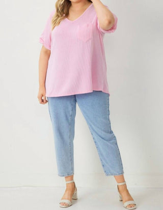 Entro - V Neck Relaxed Fit Knit Top