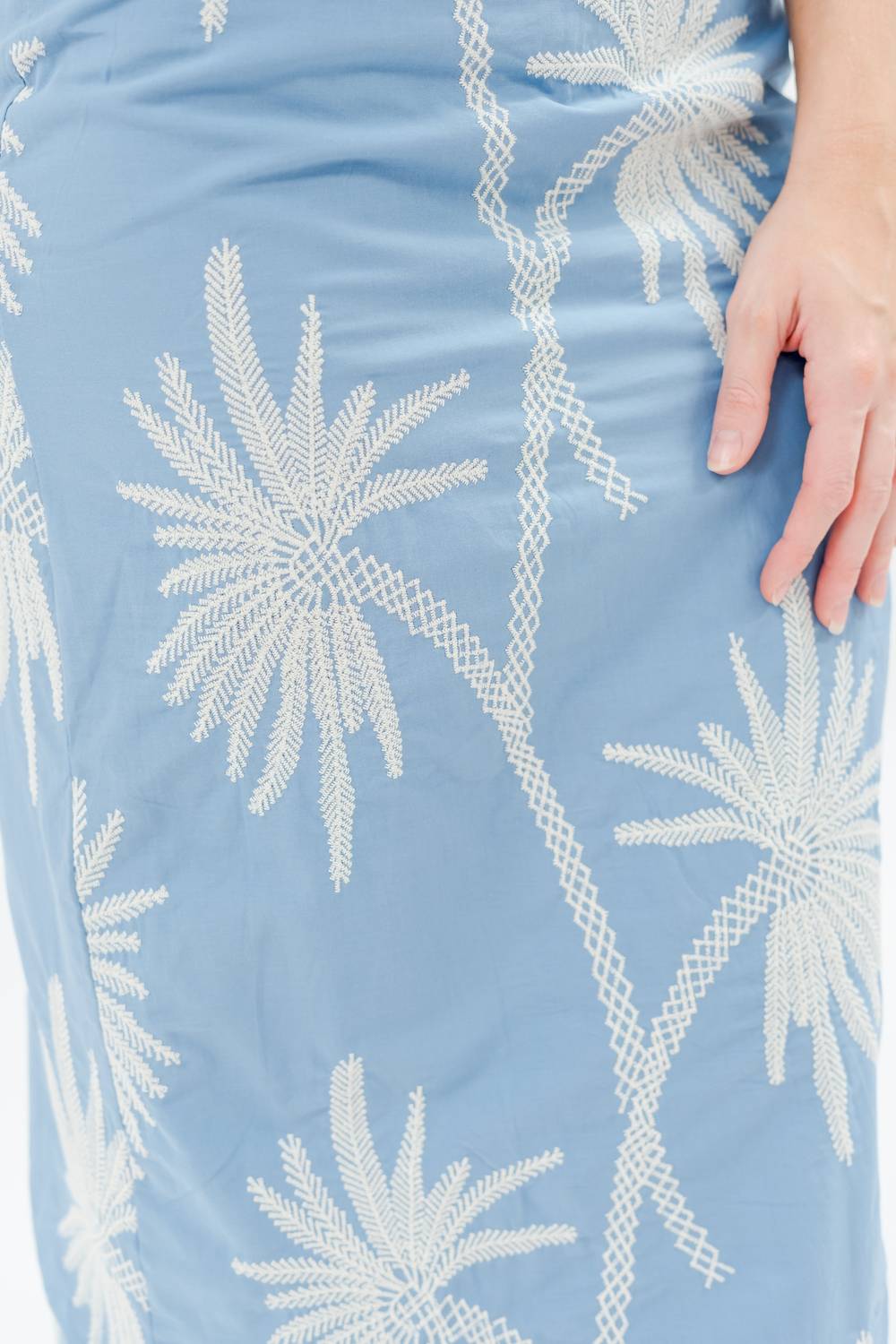 Arose Studio - Embroidered Halter Maxi Dress
