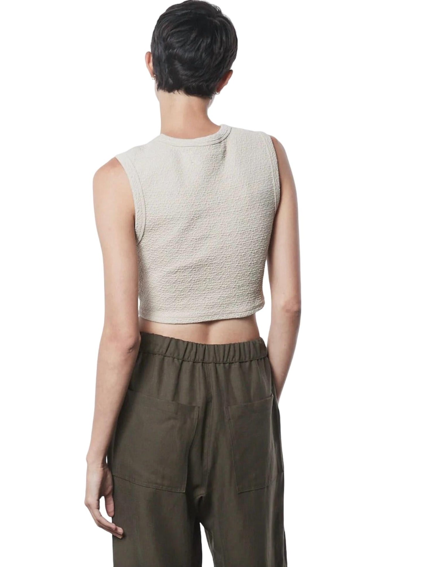 Enza Costa - Textured Jacquard Crop Tank