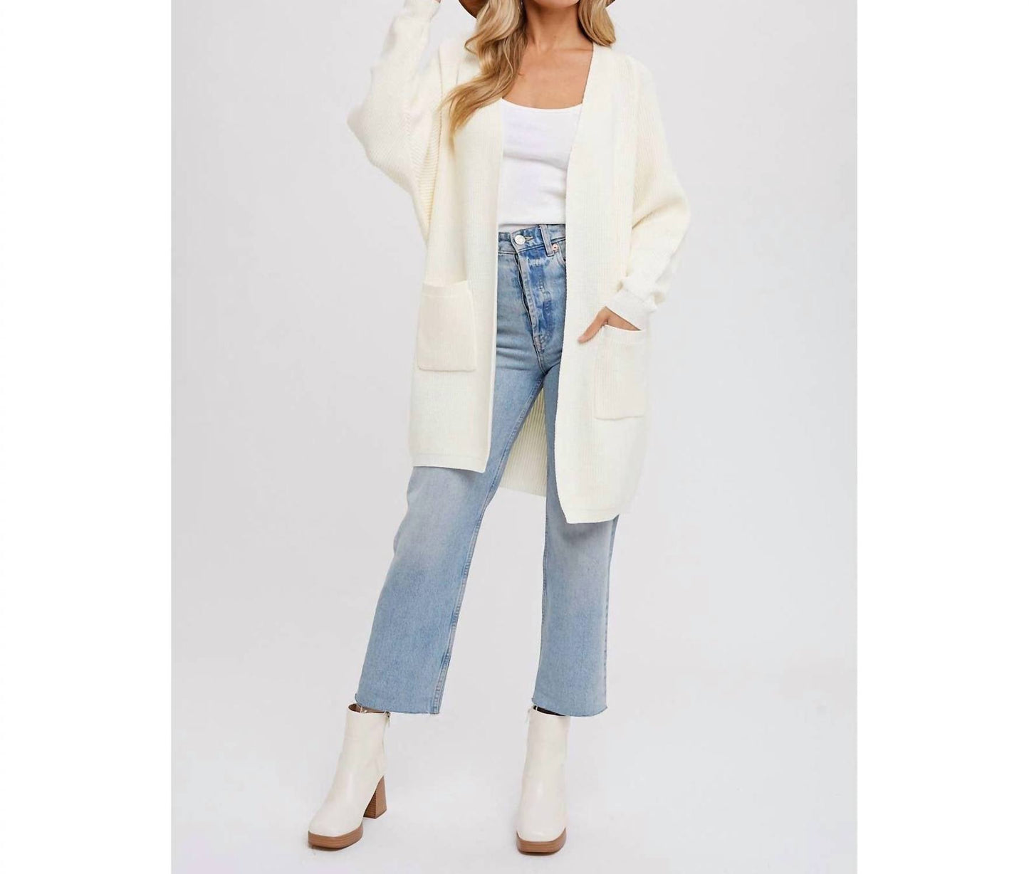 Bluivy - Batwing Sleeve Open Cardigan