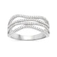 0.46 Carat Genuine White Diamond 14K White Gold Ring (F-G Color, SI Clarity)