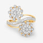 0.56 Carat Genuine White Diamond 14K Yellow Gold Ring (E-F Color, SI1-SI2 Clarity)
