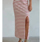 By Together - Striped Pencil Midi Skirt