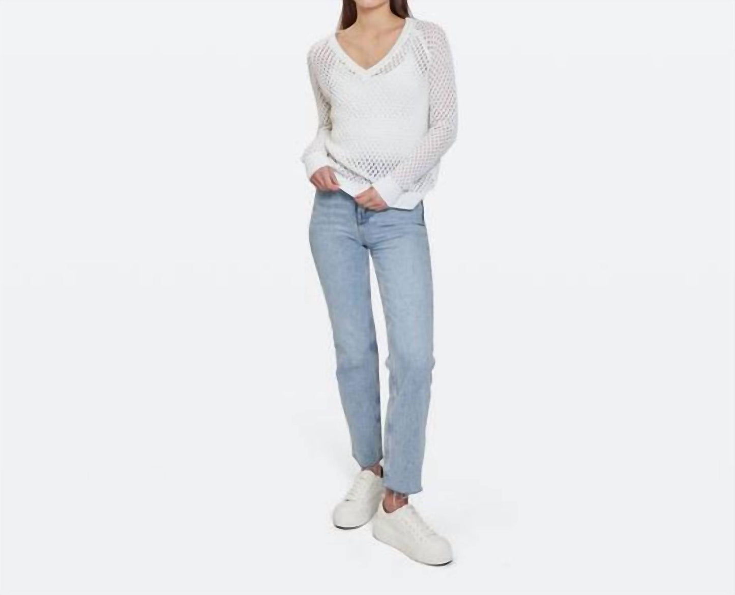 Autumn Cashmere - Mesh V Neck Sweater