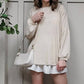 Wholesale Fashion Square - Plus Size Waffle Knit Puff Sleeve Sweater