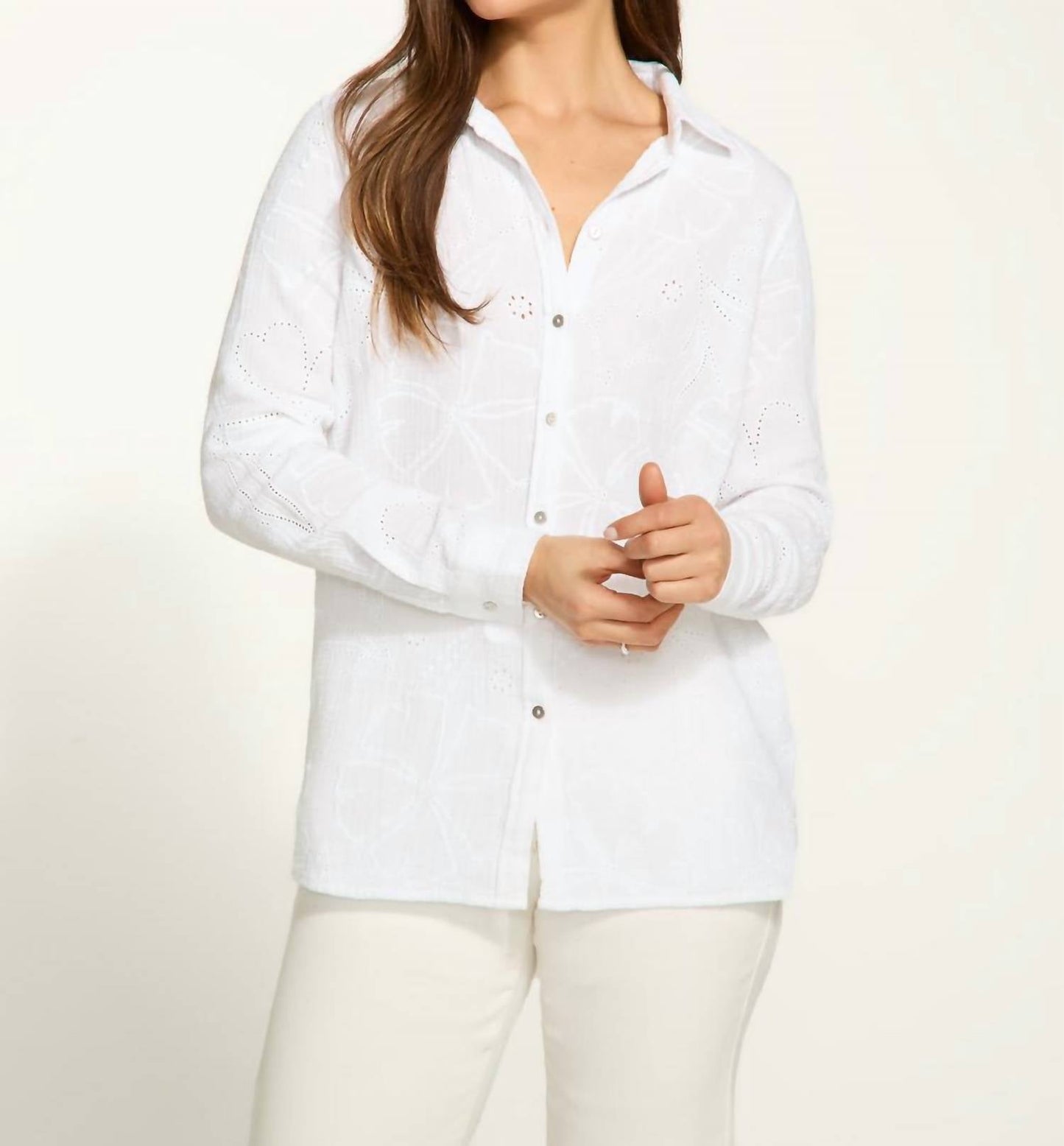 Fdj - Long Sleeve Eyelet Tunic