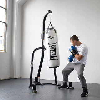 Everlast Nevatear Fitness Workout 60 Pound Heavy Boxing Punching Bag, Platinum