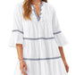 Tommy Bahama Embroidered Cotton Tier Cover-Up Dress in White, Size X-Small