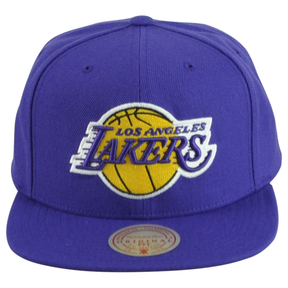 NBA Mitchell Ness Los Angeles Lakers Original Purple Snapback Flat Bill Hat Cap