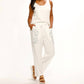 Paparazzi - Linen Blend Wide Leg Embroidered Pant