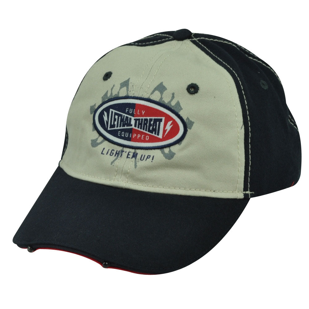 Fully Lethal Threat Light Em Up Relaxed Slouch Hat Cap Two Tone Garment Wash