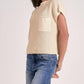 Elan - Sweater Cap Sleeve Crew Neck Top