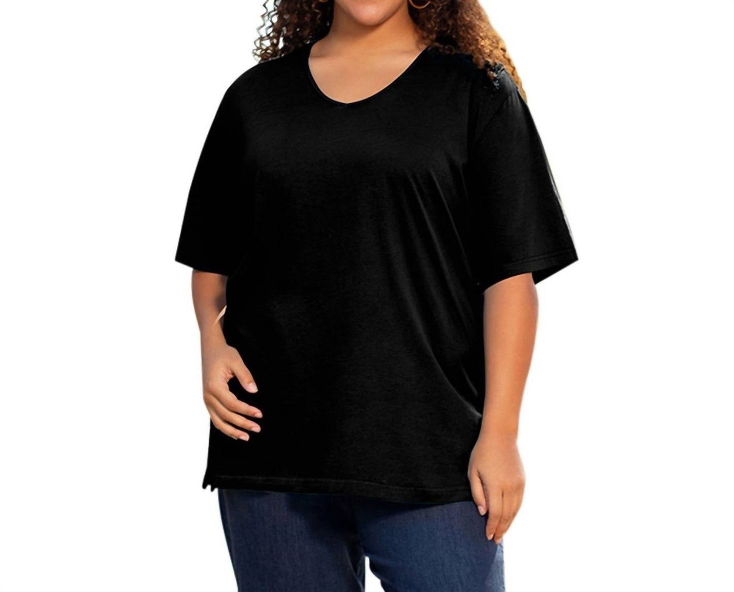 On The Plus Side - Cotton Short Sleeve Tee - Plus