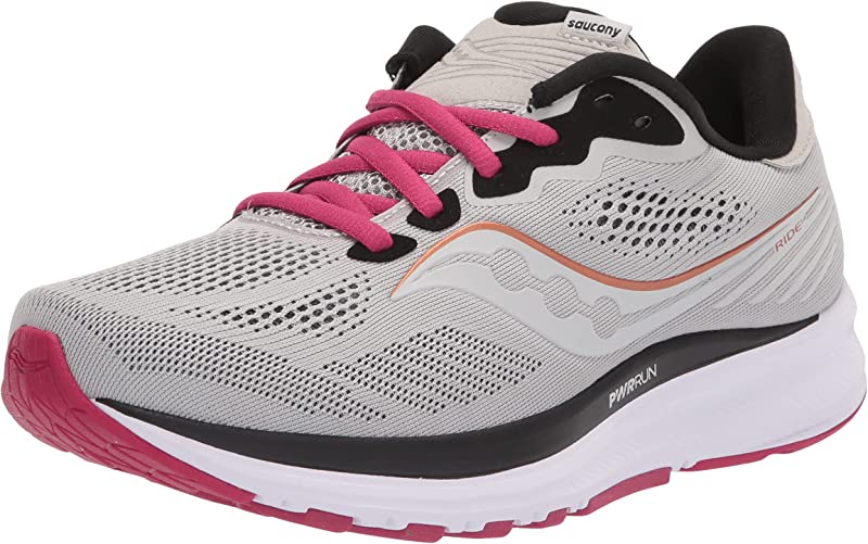 Saucony Women's Ride 14 Running Shoes Fog/Cherry Size 6.5 B(M) US