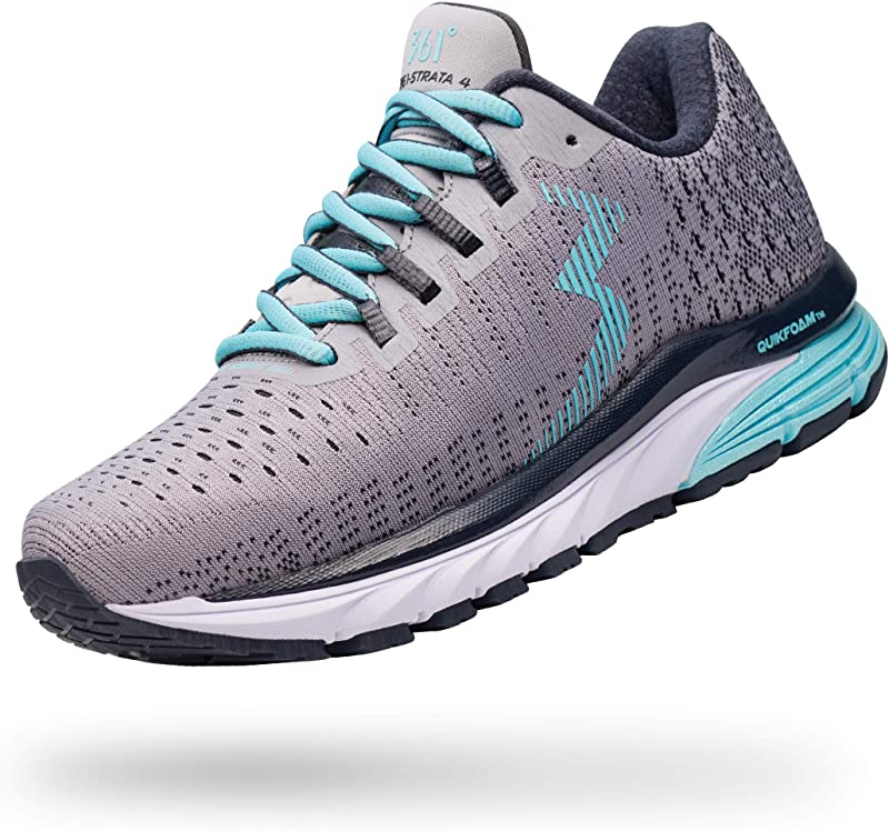 361 Degrees Women's Strata 4 Running Shoes Sleet/Ebony Size 6 B(M) US