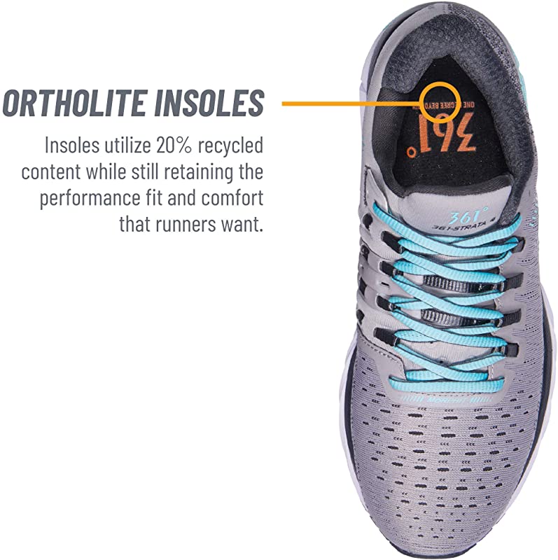 361 Degrees Women's Strata 4 Running Shoes Sleet/Ebony Size 10.5 B(M) US