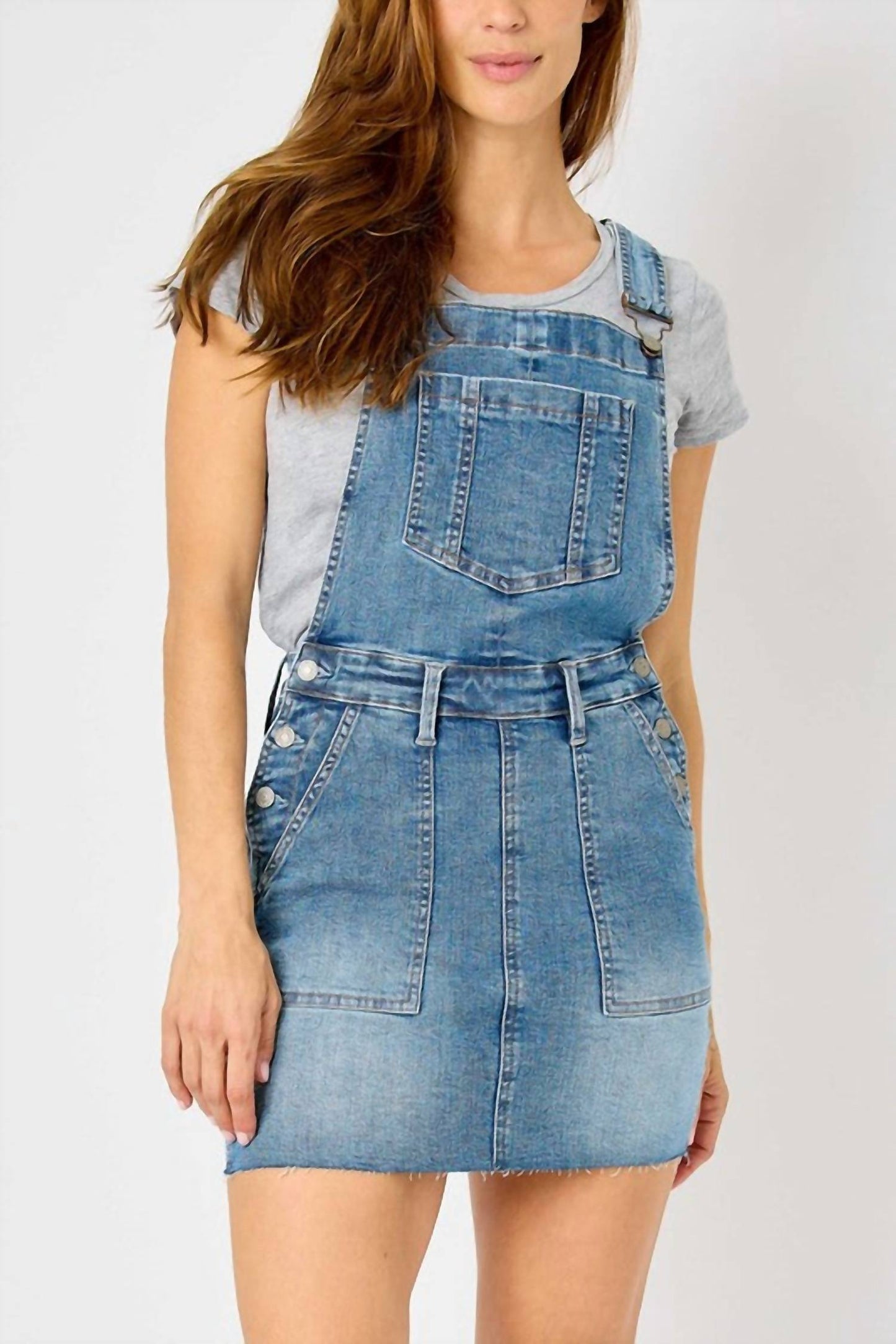 Judy Blue - Women's Raw Hem Overall Skirt