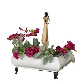 Vip Home & Garden - Metal Enamel Tray w/ Handle