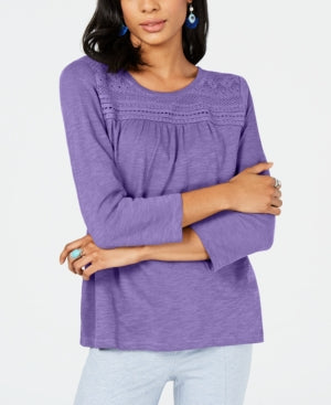 style-co-petite-cotton-top-with-crochet-detail