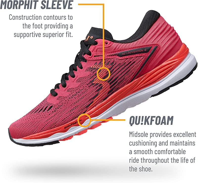 361 Degrees Women's Sensation 4 Running Shoes Rosette/Hazard Size 7.5 D(W) US