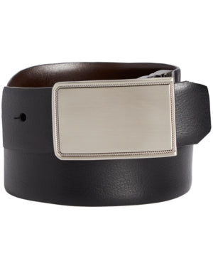 Men's Black Pebble Grain Leather Dress Belt by Perry Ellis - Size 32
