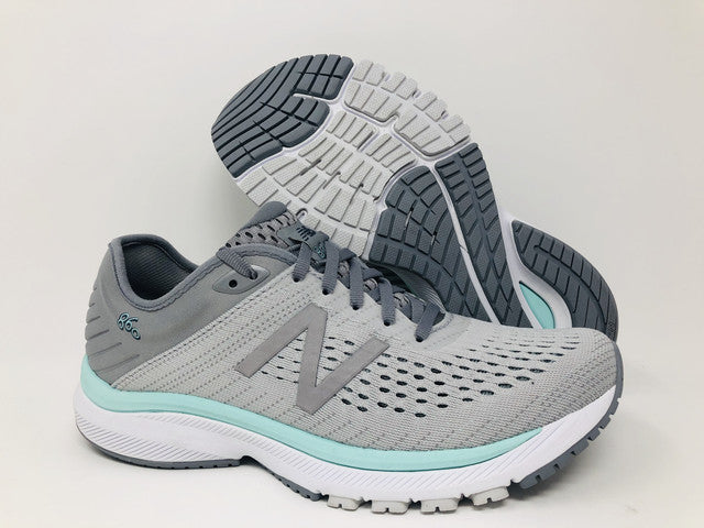 New Balance Women's 860 v10 Running Shoes Steel/Reef Size 6 2E(XW) US