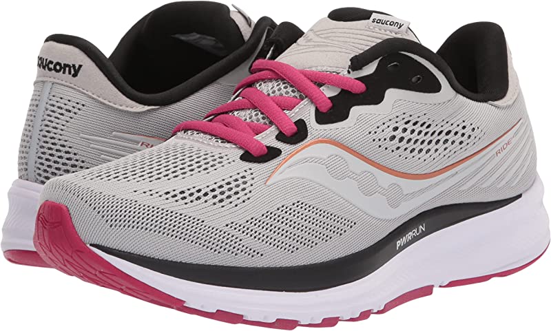 Saucony Women's Ride 14 Running Shoes Fog/Cherry Size 6 B(M) US