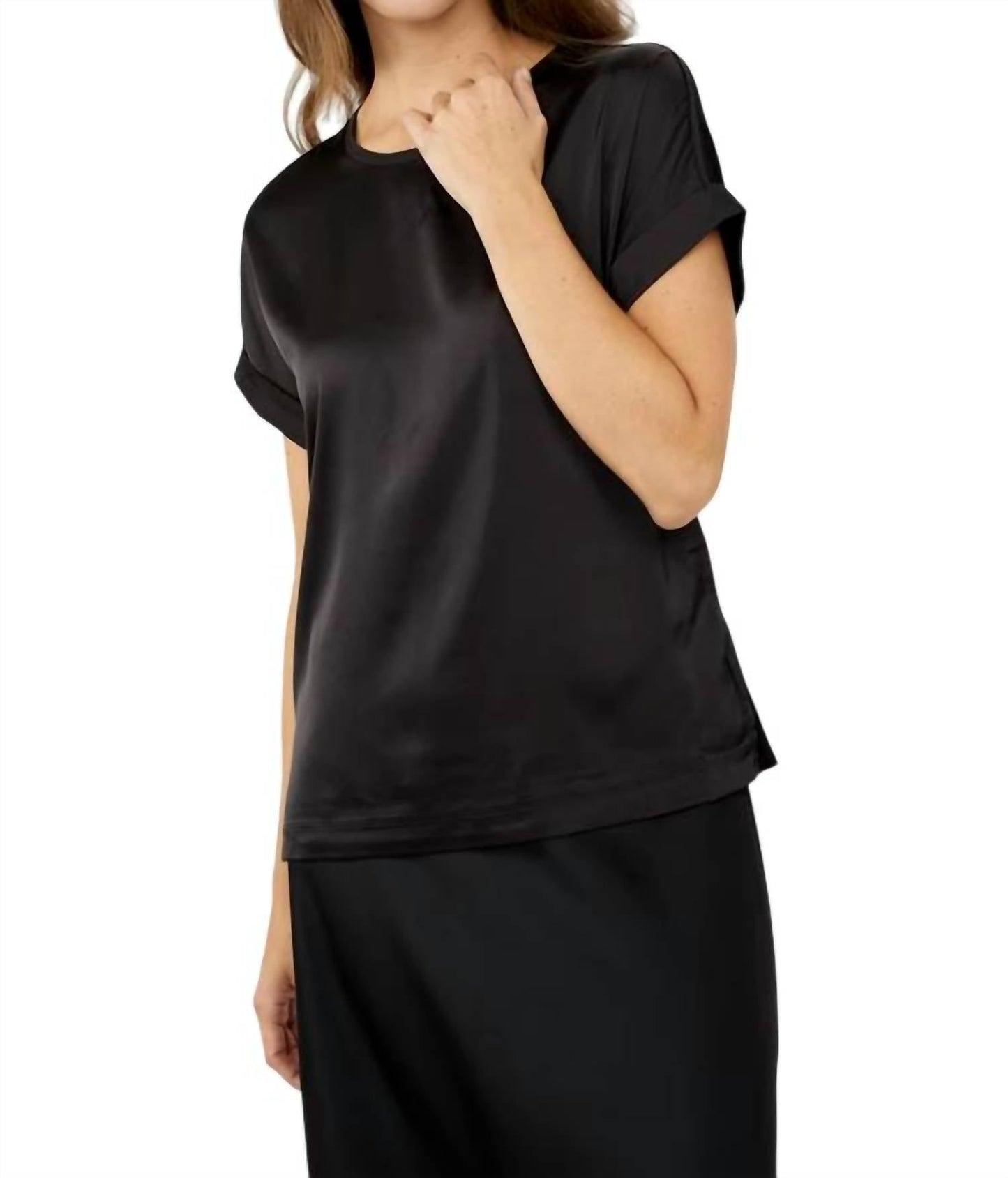 Joseph Ribkoff - Crew Neck Pullover With Rolled Sleeves Top