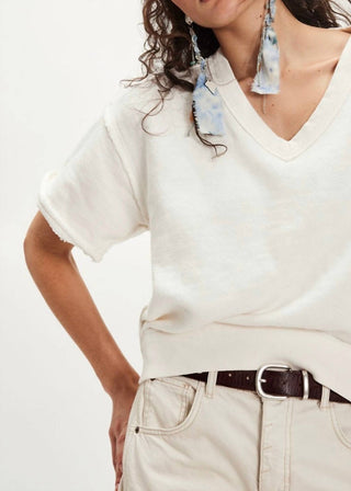 Free People - So Easy Short Sleeve V-neck Sweatshirt