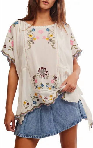 Free People - Danielle Embroidered Top