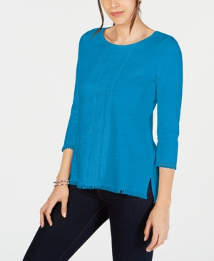 Charter Club Petite Cotton Lace-Trim Top