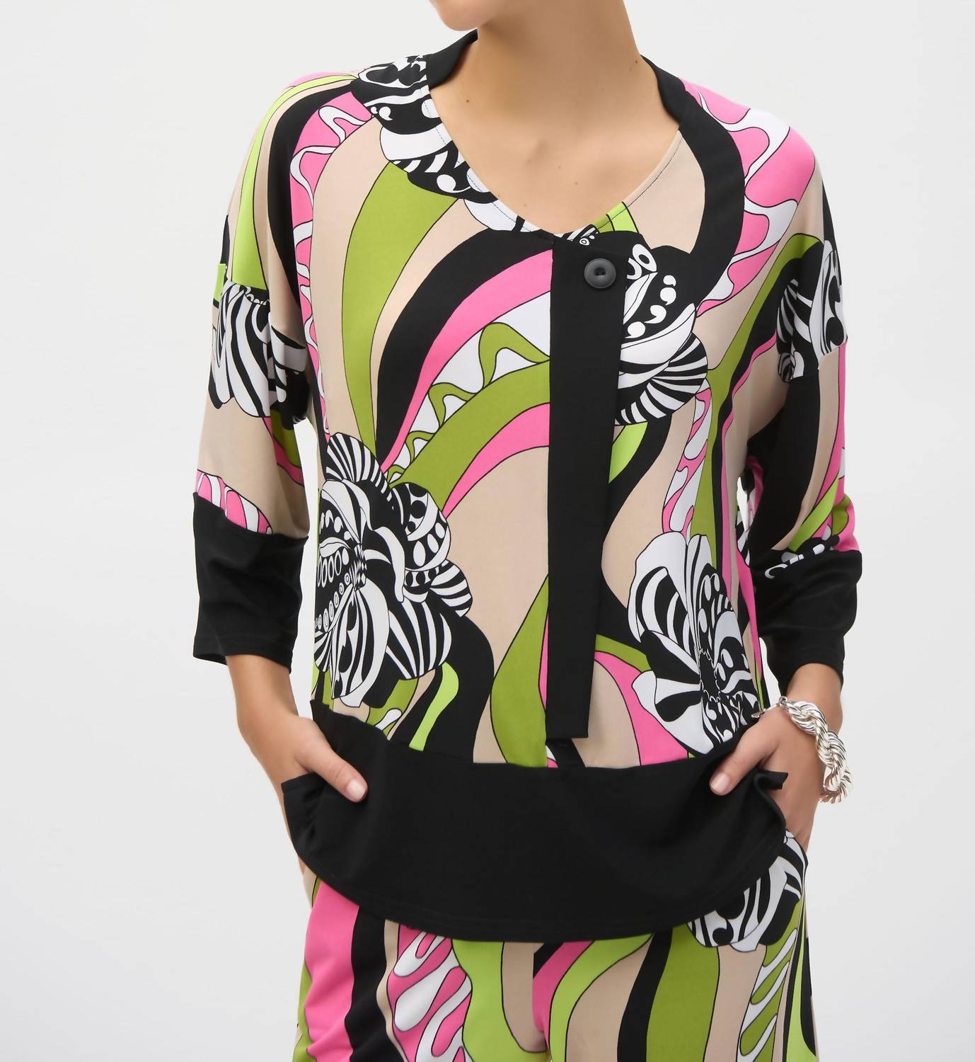 Joseph Ribkoff - Silky Knit Retro Tunic Top