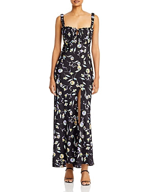 Floral Print Square Neck Maxi Dress