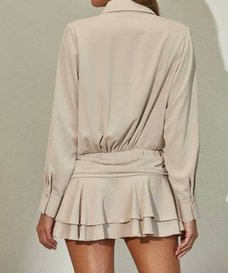 Edit By Nine - Tiered Ruffle Hem Shirt Dress