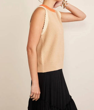 Trendsi - In February Contrast Round Neck Sweater Vest