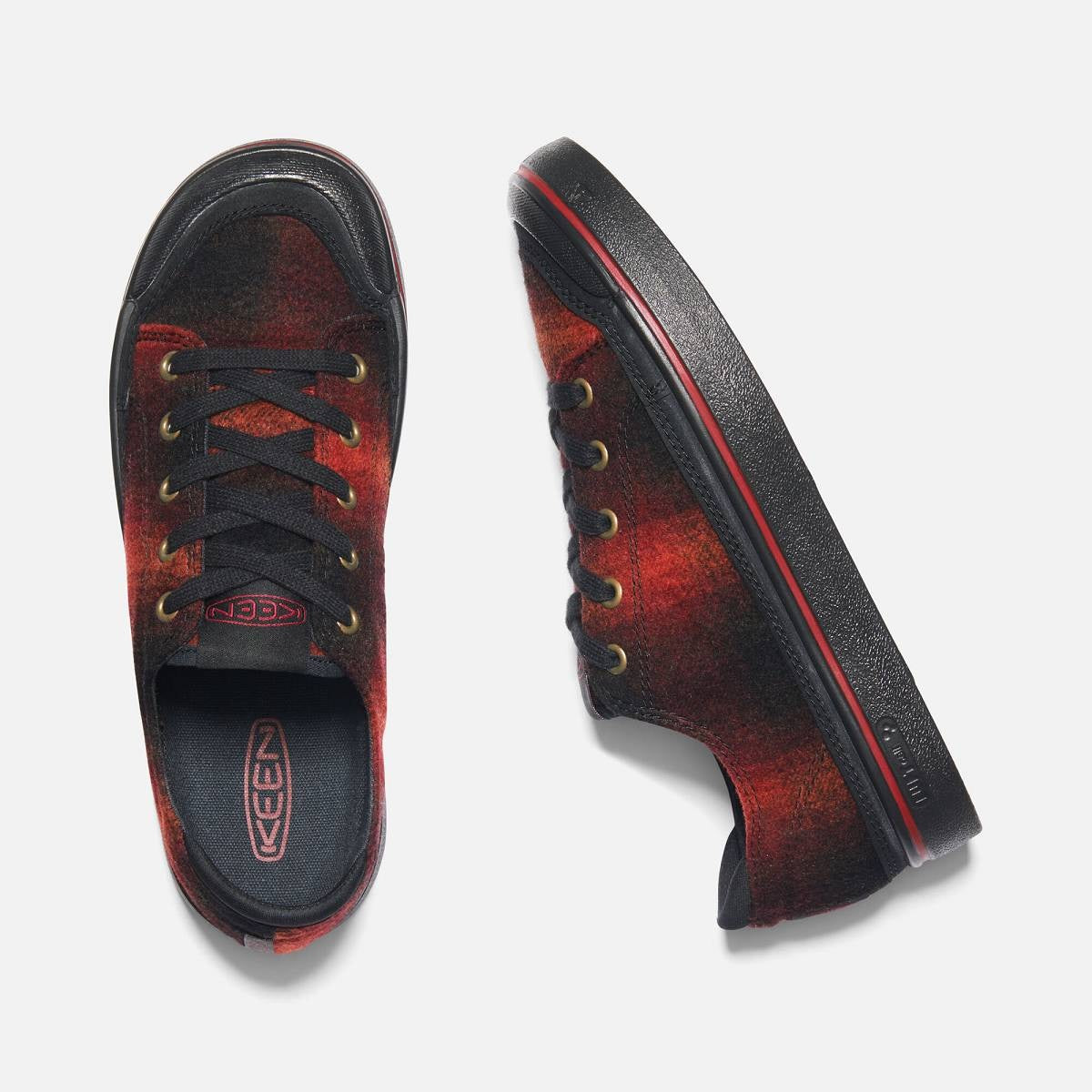 Keen Women's Elsa 4 Casual Sneakers Red Plaid/Black Size 10.5 B(M) US