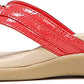 Vionic Women's Tide Aloe Toe Post Sandals Poppy Crinkle Patent Size 6 B(M) US