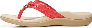 Vionic Women's Tide Aloe Toe Post Sandals Poppy Crinkle Patent Size 6 B(M) US