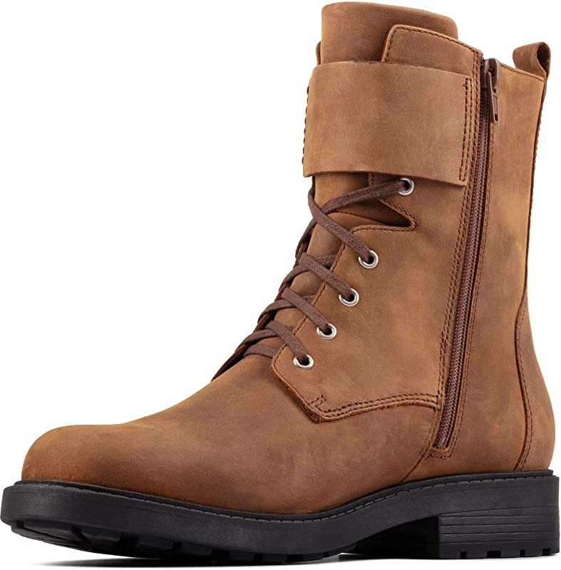 Clarks Women's Orinoco 2 Lace Leather Boots Brown Snuff