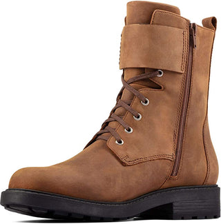 Clarks Women's Orinoco 2 Lace Leather Boots Brown Snuff