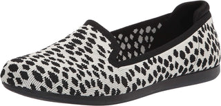 Clarks Women's Carly Dream Loafer Flat White/Black Interest Knit