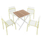 4 Piece Set Of Modern Color Block Designed Single Chairs With Folding Square Table
