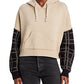 Vintage Havana Mixed Sweater Hoodie Brown Size Small