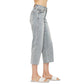 Judy Blue - Midrise Tummy Control Raw Hem Wide Leg Crop Denim
