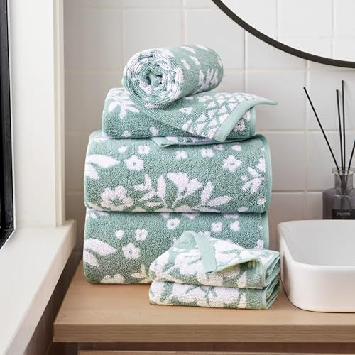 Lucky Brand Folk Floral Premium Bath Towel Set  6 Piece