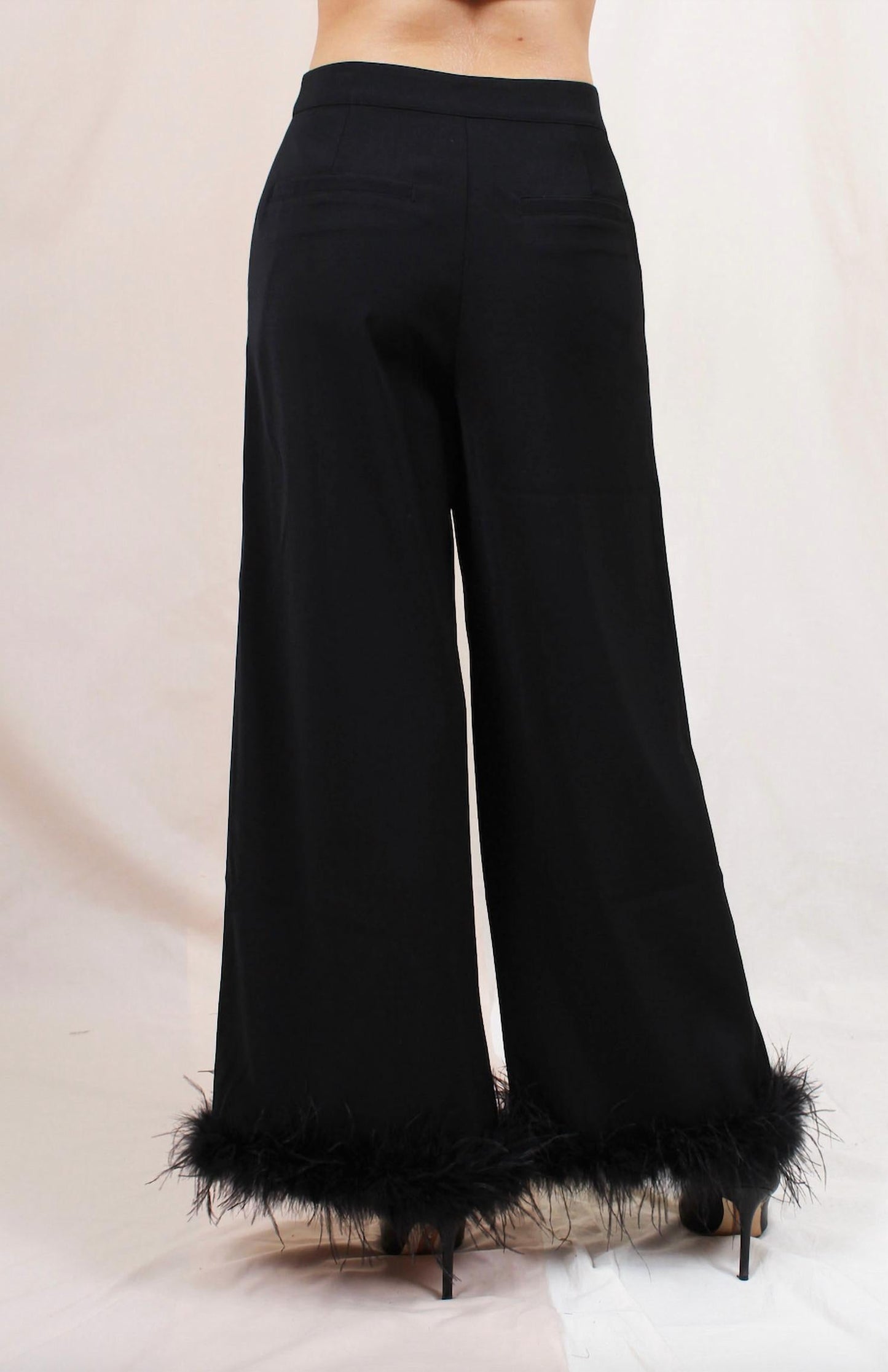 Fore Collection - Women's High Waisted Feather Hem Trousers
